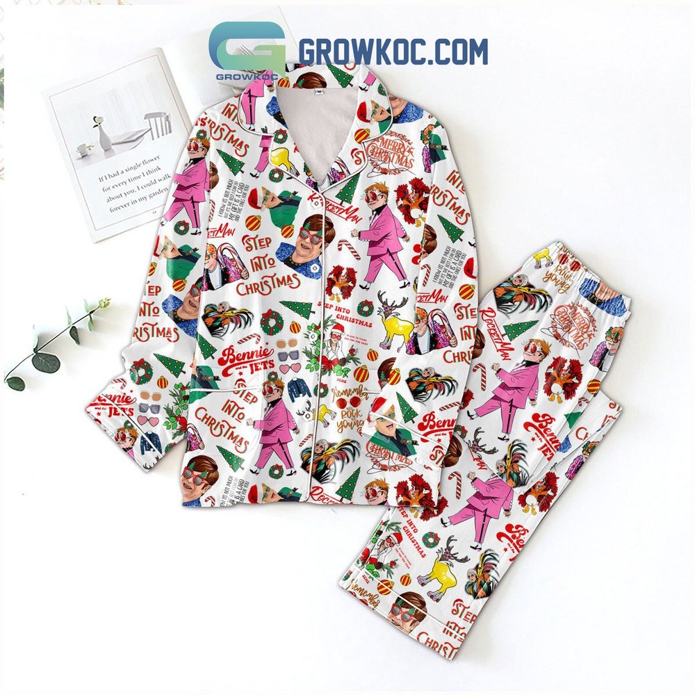 Elton John Merry Christmas Bennie And The Jets Pajama Set for Fans