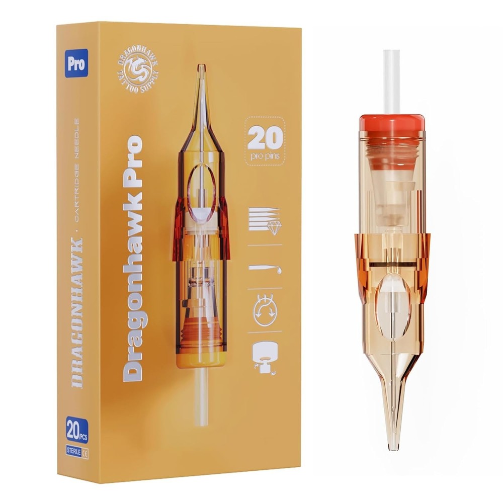 Dragonhawk Pro 40 Round Magnum Tattoo Needle Cartridges 1207RM 2-Pack