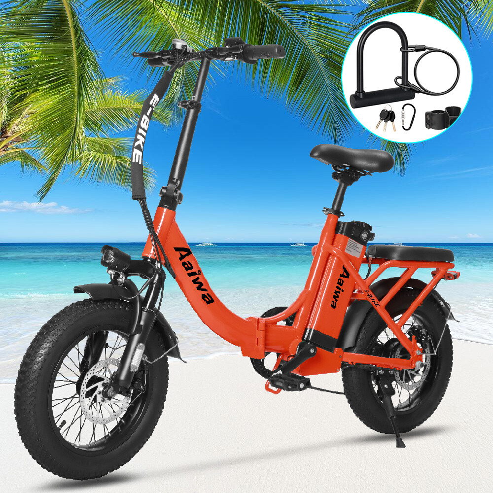 16インチx 3.0 ファットタイヤ ビーチシティ 大人用 折りたたみ電動バイク 750W 36V