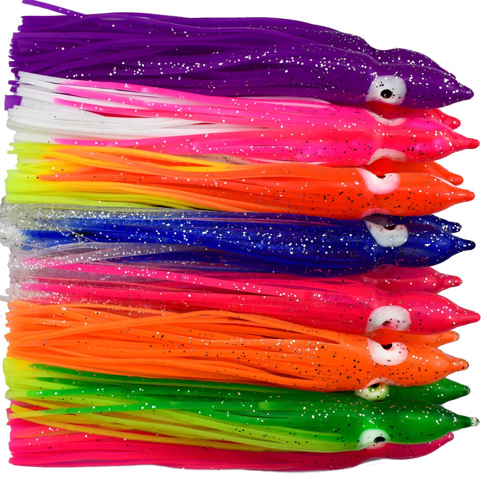 50pcs Soft Squid Skirt Fishing Lure for Trolling Bait Hoochies