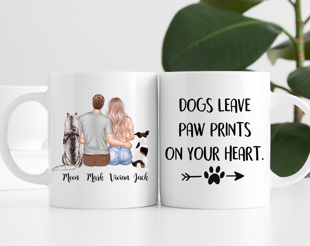 Custom Family Portrait Mug with Pets - Personalized Coffee Cup