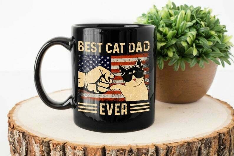 Best Cat Dad Ever Mug Gift Family 11Oz Mug Black Mug Creamic Fast Shipping