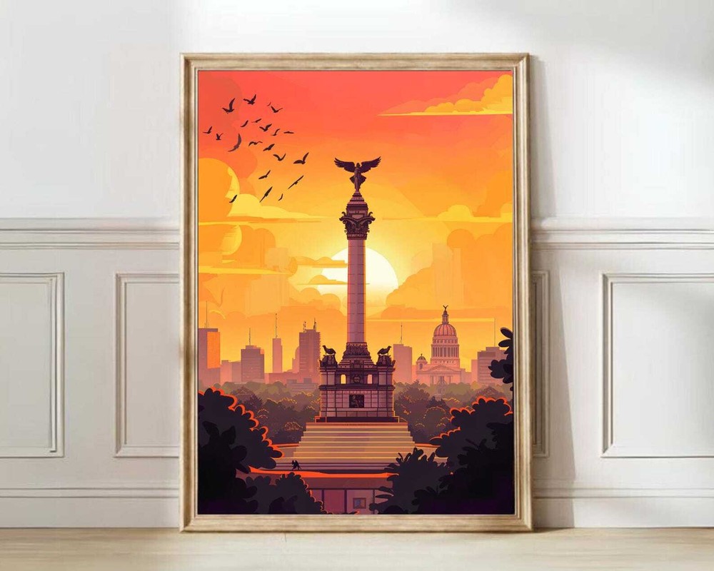 Mexico Print Mexico City Illustration Ciudad De Mexico Travel Poster Mexico