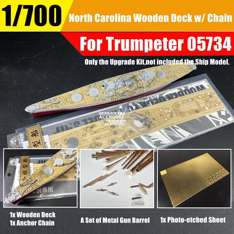 1/700 USS North Carolina BB-55 Battleship Basic Upgrade Kit for Trumpeter 05734