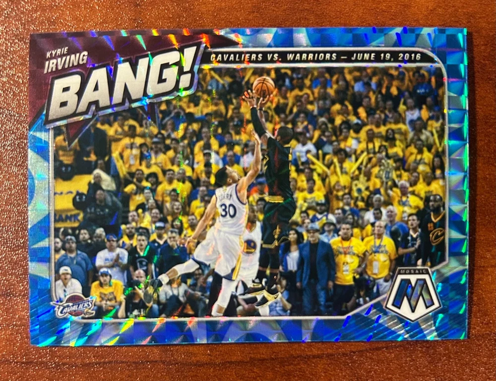 2020-21 Panini Mosaic - Bang! Reactive Blue Mosaic Prizm #9 Kyrie Irving /99