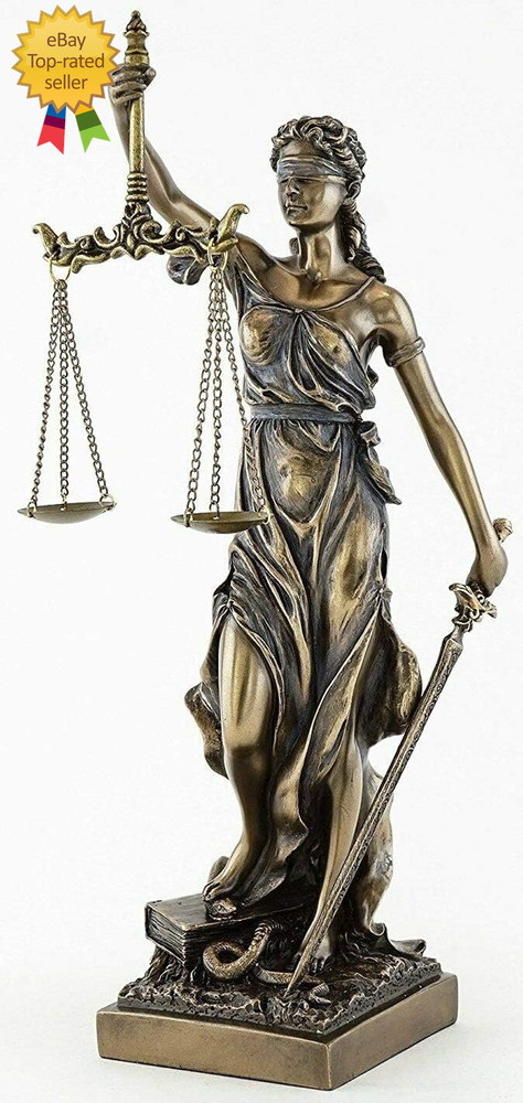 Blind Lady Justice Statue Greek Roman Goddess of Justice Sculpture