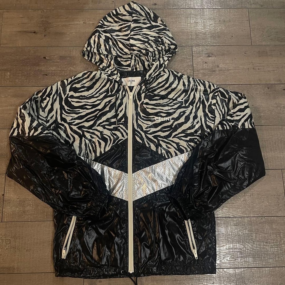 CELINE Zebra pattern nylon jacket