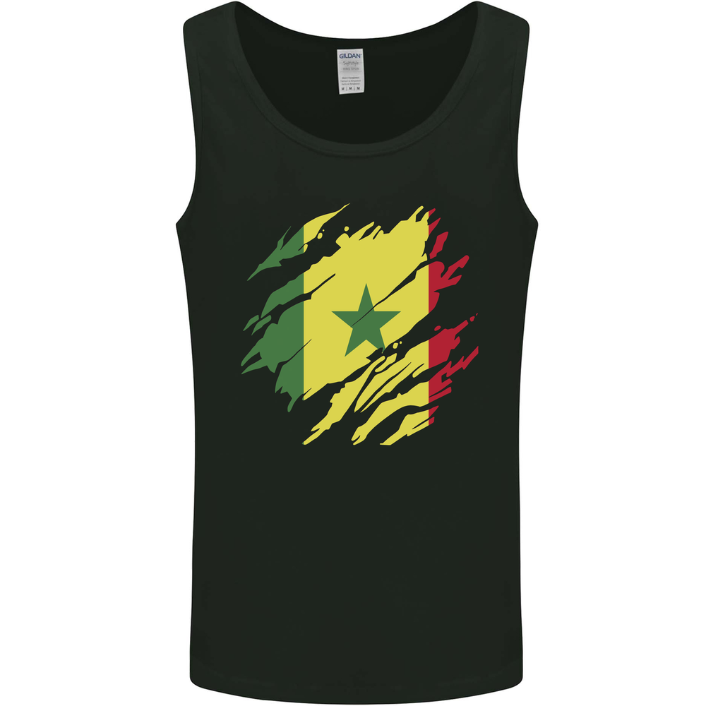 Torn Senegal Flag Senegalese Day Football Mens Vest Tank Top
