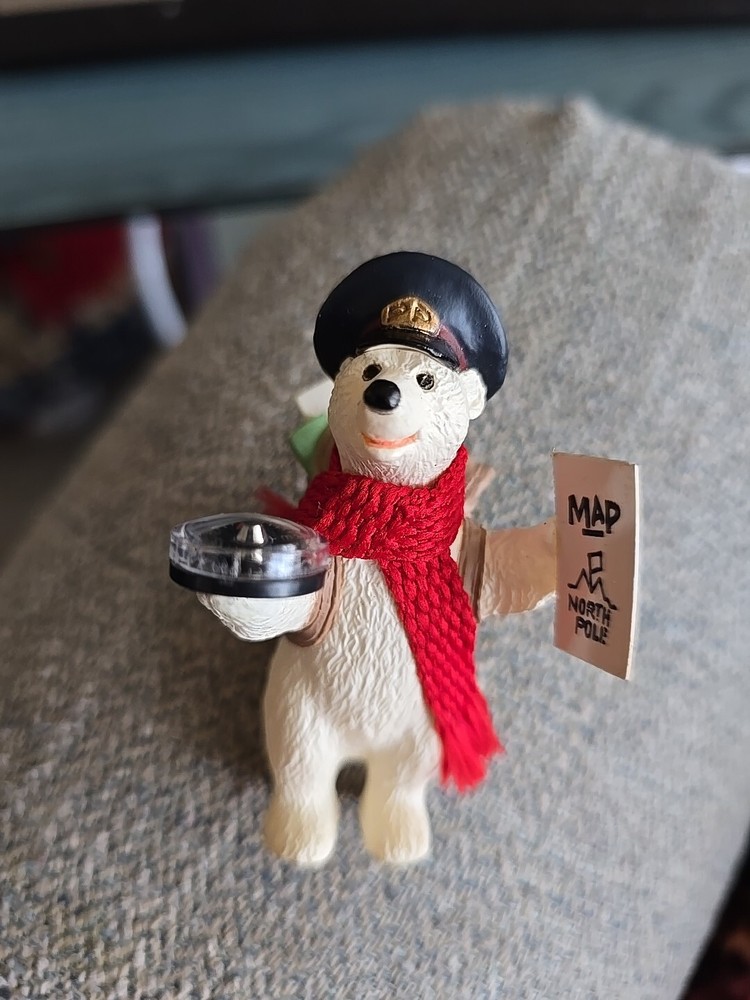 1992 Hallmark Keepsake Christmas Ornament Polar Post Bear with Compass No Box