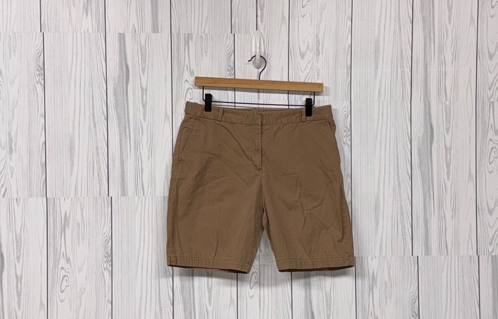 Talbots khaki shorts womens size 6 chino 8 inch inseam mid rise