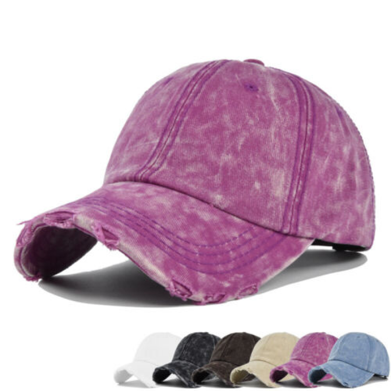 Vintage Washed Cotton Baseball Cap Unisex Adjustable Strapback Hat for Men & Women