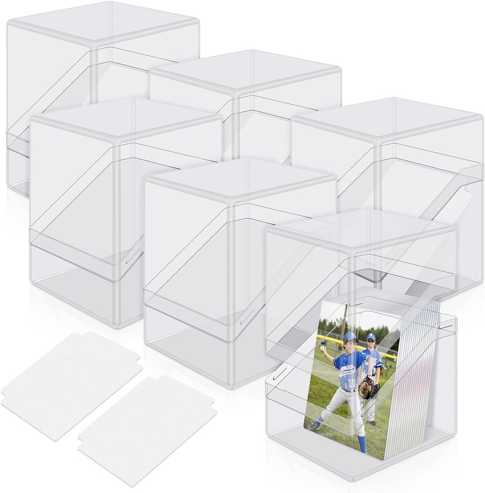 Card Deck Cases 6 Pack Acrylic Card Box for Trading CardsSturdy Card Storage B
