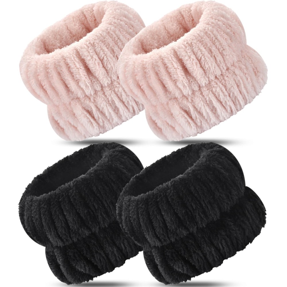 Wrist Bands for Washing Face, 4pcs Spa Face Washing Wristbands, Microfiber Ar...
