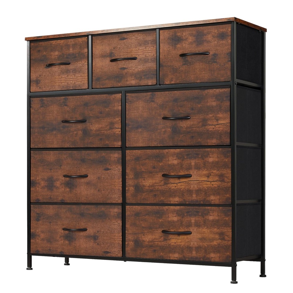 9-Drawer Bedroom Dresser with Storage Organizer, Wooden Chest of Drawers