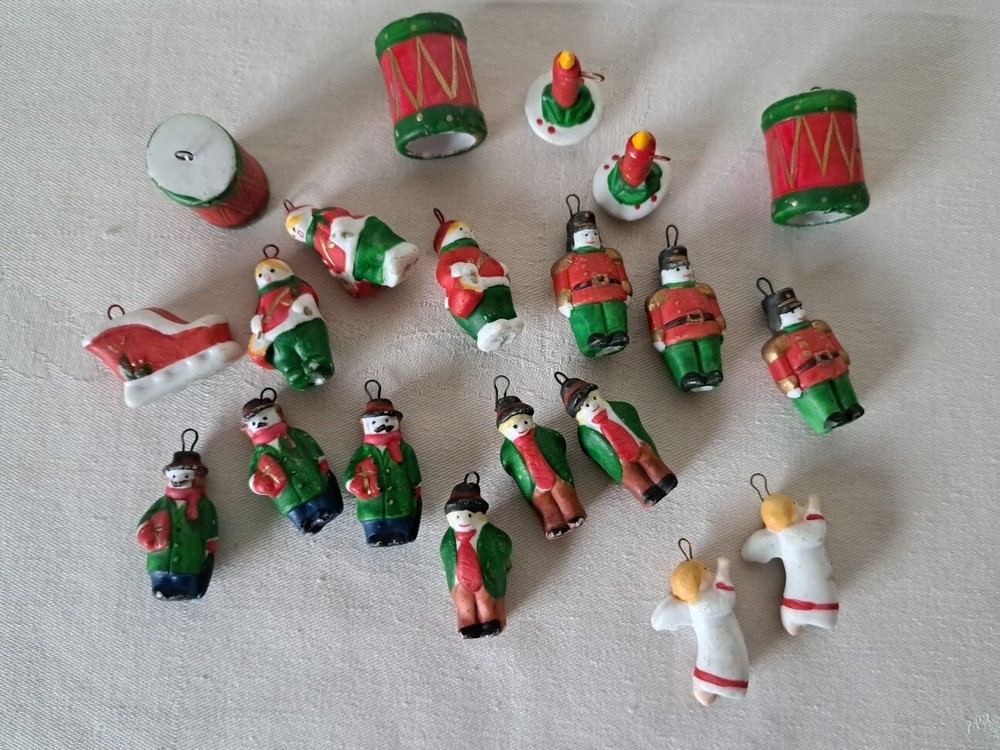 Handpainted Porcelain Christmas Ornaments 20 Piece 1
