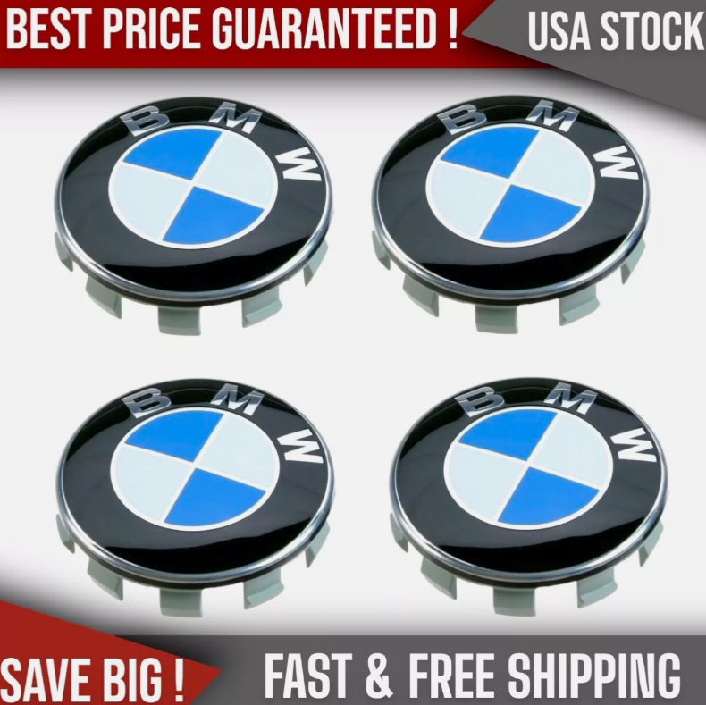 4PCS Genuine SET OF BMW Wheel Center Hub Caps Logo Badge Emblem Original 4x 68mm
