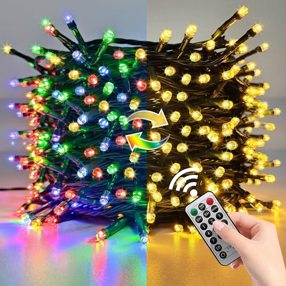 Color Changing Christmas String Lights, 11 Modes Waterproof 72Ft 200LED Warm ...