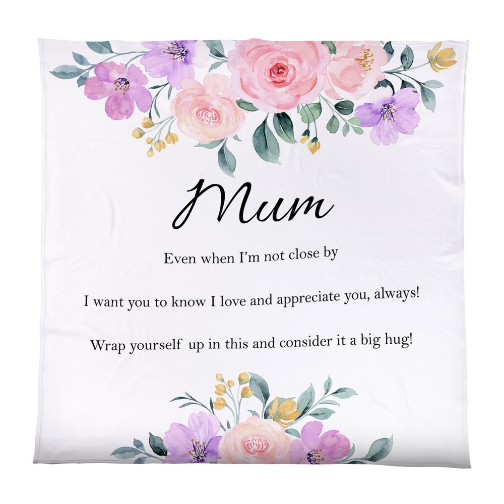 Mothers Day Gifts Mum Floral Poem Fleece Blanket 150cm X 150cm-image
