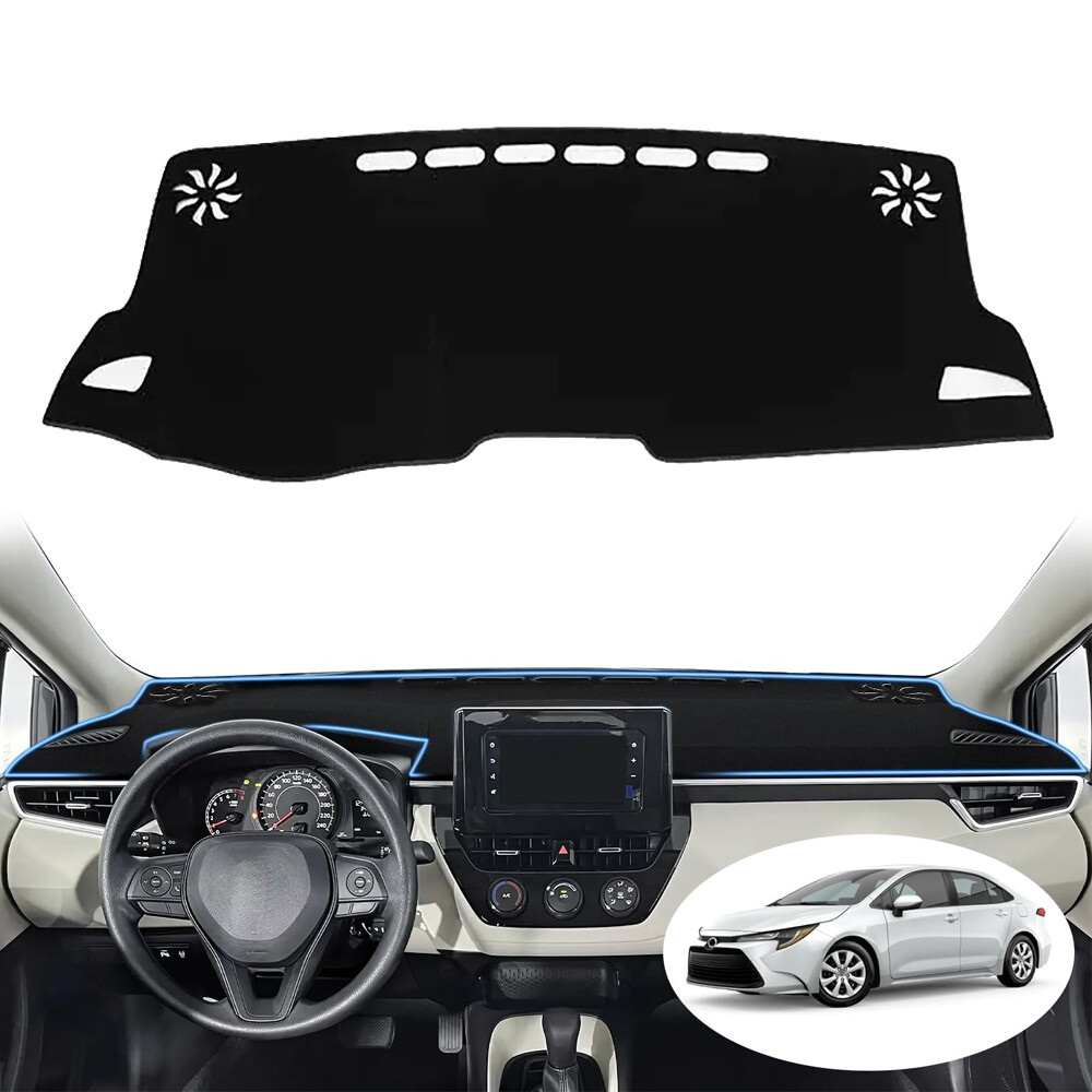 Black Dashboard Sun Pad Guard Cover for Toyota Corolla 2019-2024 Models