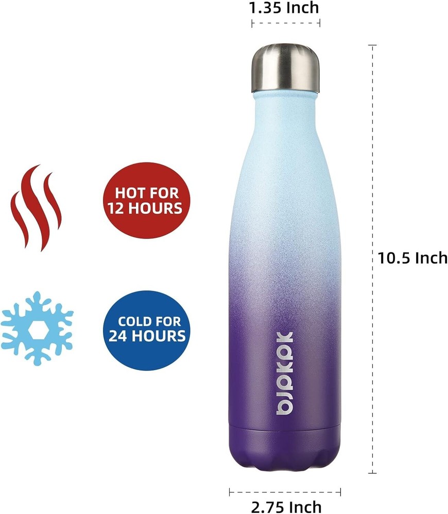 BJPKPK Insulated Water Bottle -17Oz/500Ml -Stainless Steel - OCEAN DREAM - NEW