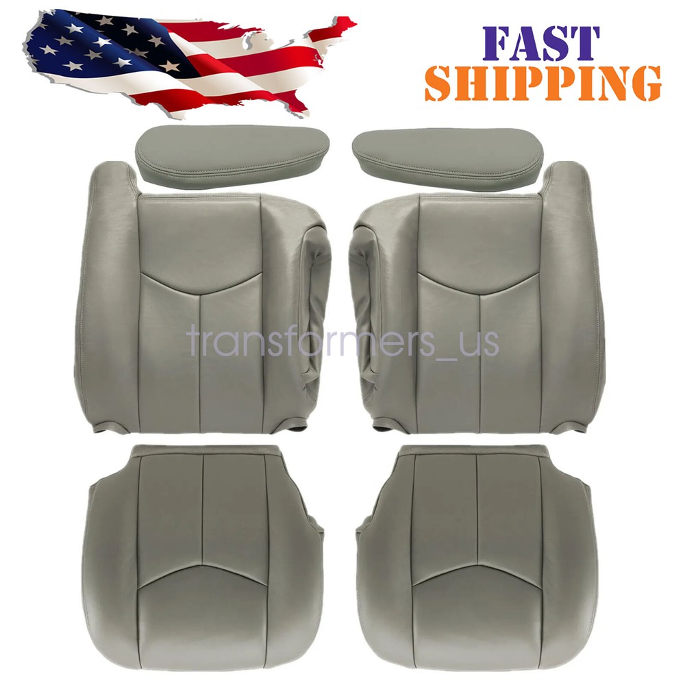 Front Leather Seat Cover Fits GMC Yukon Chevy Suburban Tahoe 2003 2004 2005 2006