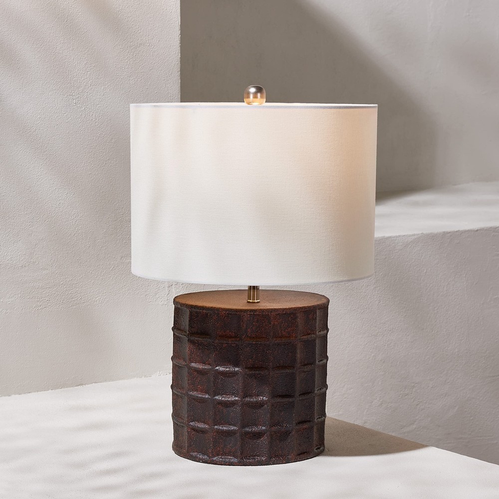 Modern Rust 21-inch Welsh Table Lamp with Included LED Bulb Lighting Collection