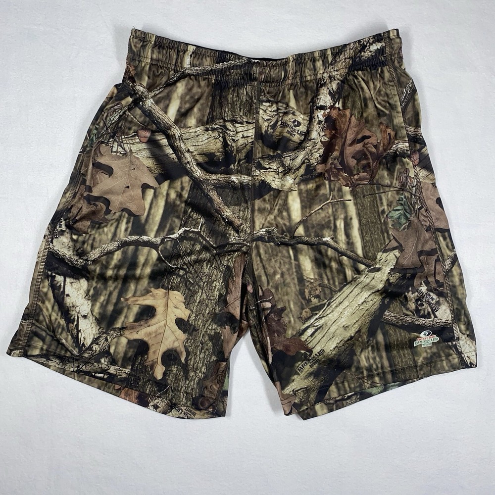 Mossy Oak Shorts Mens Large Camo Performance Break Up Country Russell Athletic