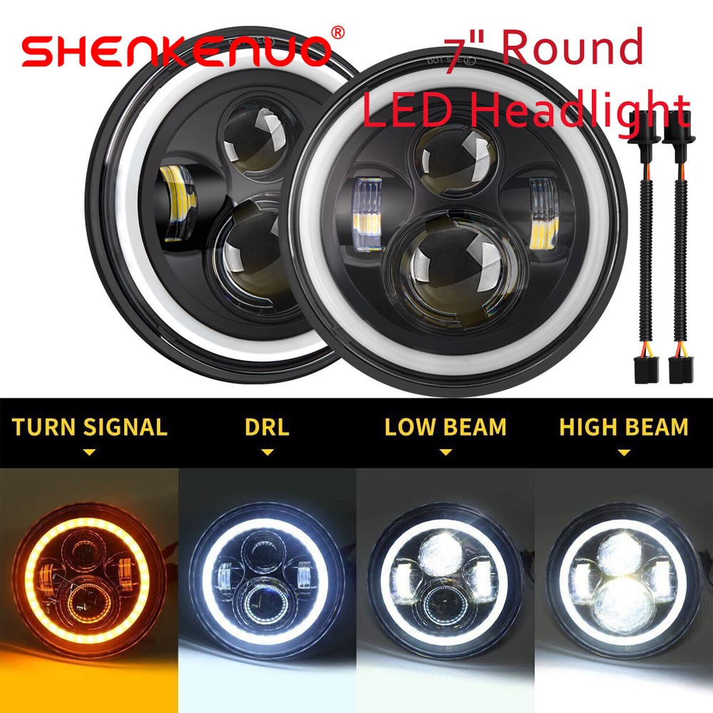 7 Inch Round LED Halo Headlights for 1955-1957 Chevy Bel Air