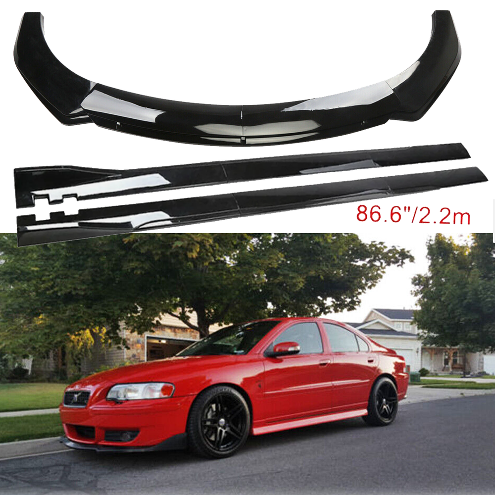 Glossy Black Front Bumper Lip Splitter Spoiler for Volvo S40 S60 S70 S80 Models