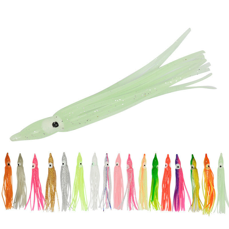 50pcs Soft Squid Skirt Lures for Trolling Hoochies Bait Fishing
