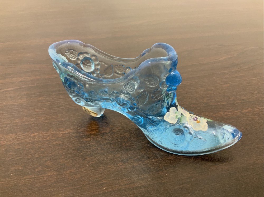 Bota FENTON Cabbage Rose Aqua Blue PINTADA A MANO 5.5