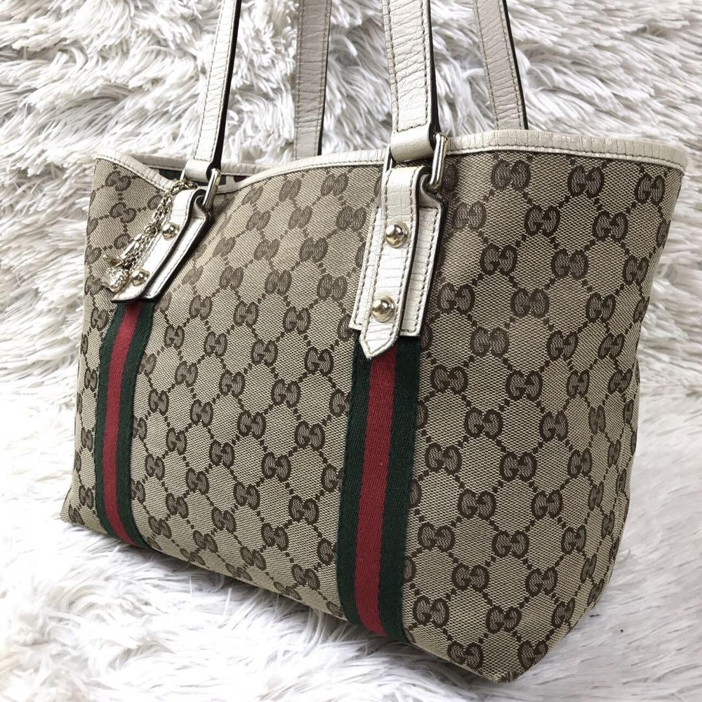 Gucci Sheri GG Print Tote Shoulder Bag Unisex Preowned 13x37x9cm