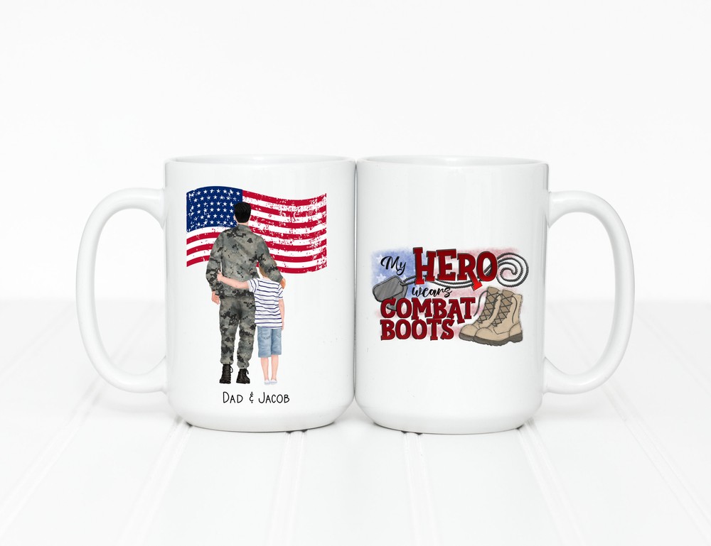 Fathers Day Gift From Son Personalized Gifts For Dad Military Dad Custom Coffee-image