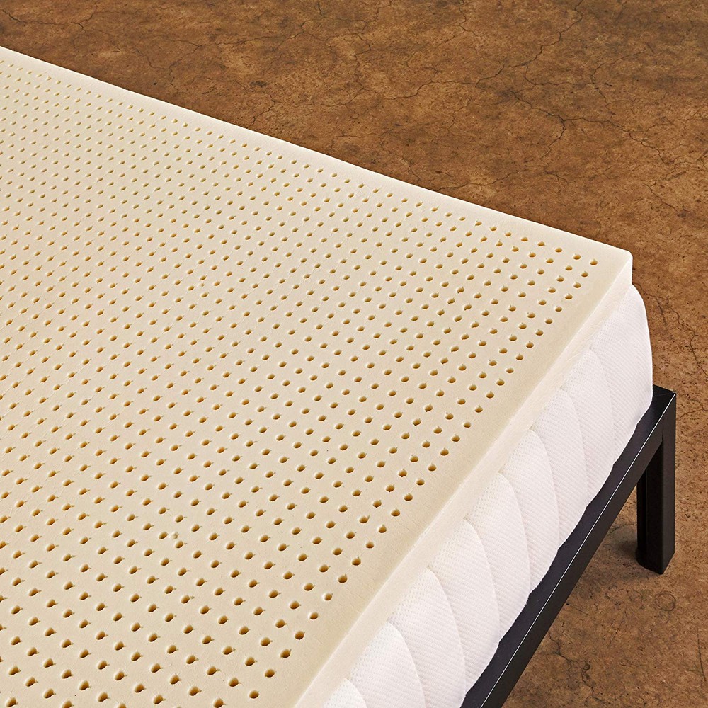 Pure Green Natural Latex Mattress Topper - Medium Firmness - 1 Inch - Queen S...