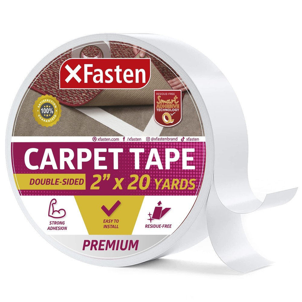 XFasten Indoor Outdoor Carpet Tape for Area Rugs | 2
