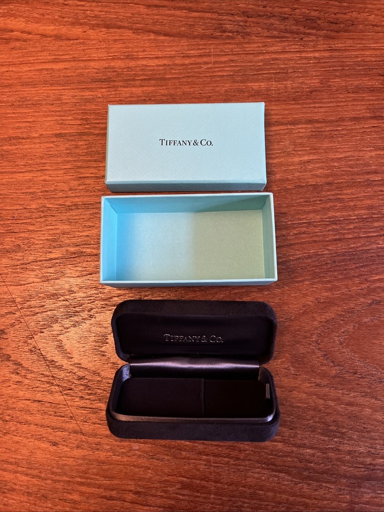 Tiffany & Co black suede jewelry gift box with case