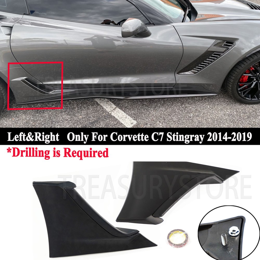 For Corvette C7 Stingray 14-19 Fender Brake Scoop Brake Cover Non-Functional Blk