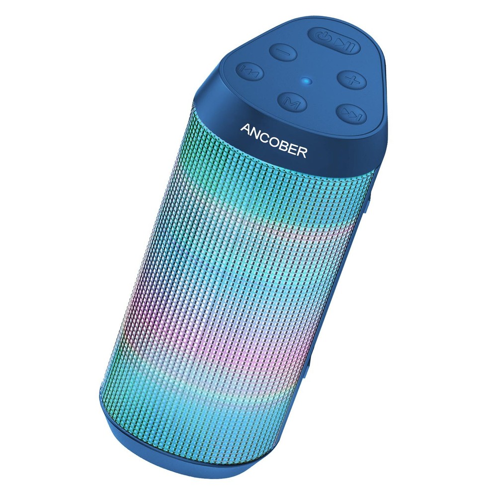Portable Bluetooth Speaker with HD Stereo Sound, Cool Lights, and IPX4 Waterproof Design