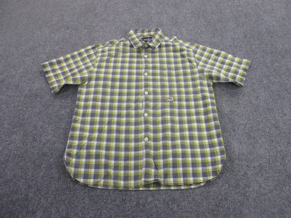 Levis Silvertab Shirt Adult M Yellow Gray Plaid Work Outdoor Business Casual Men