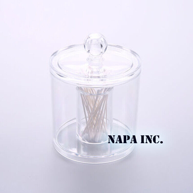Clear Acrylic Q-tip Makeup Storage Cotton Swab Holder Box Cosmetic Organizer