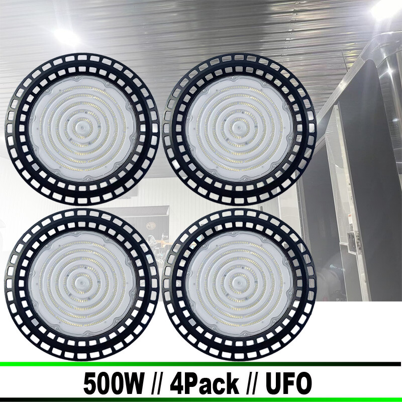 High Bay LED UFO 500W 4-Pack for Factory Warehouse and Commercial Lighting