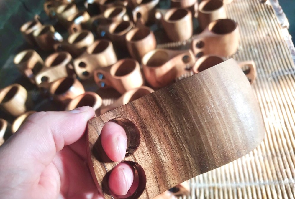 Handmade Wooden Kuksa Cup – Set of 2 – Natural Rustic Camping Mugs, Nordic Coffe