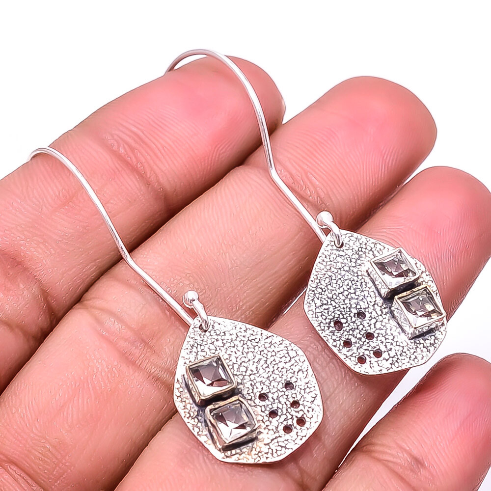 Smokey Designer 925 Sterling Silver Earring 1.95