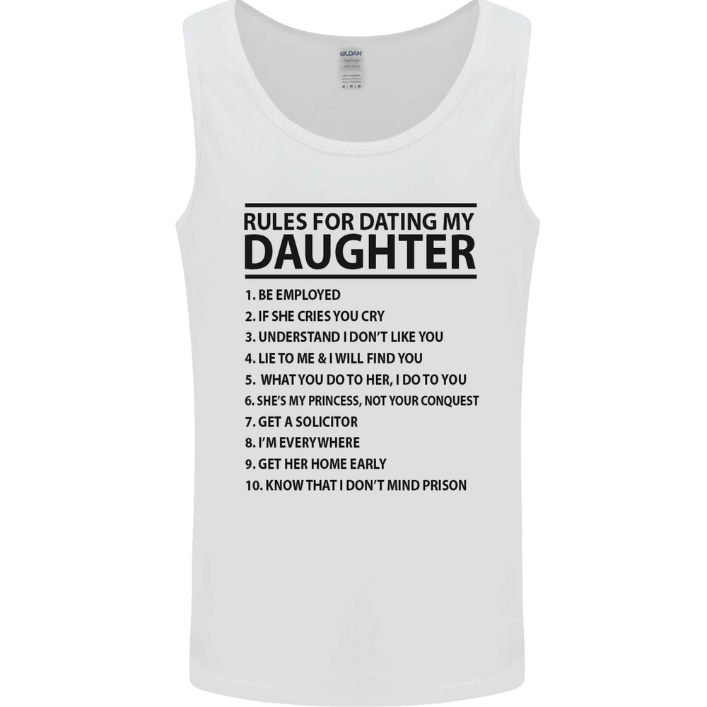 Rules for Dating My Daughter Fathers Day Mens Vest Tank Top