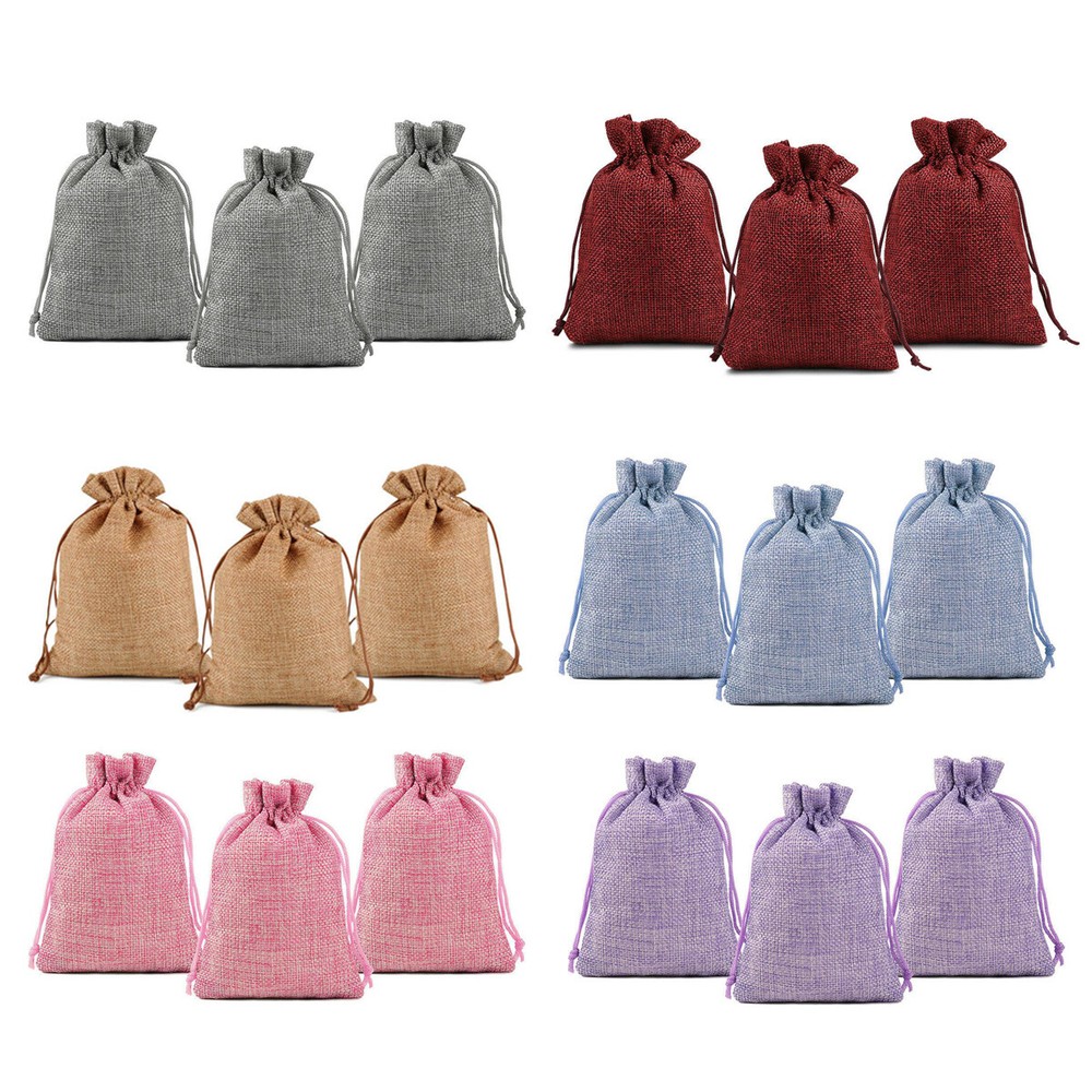 25-100pcs Burlap Drawstring Gift Bags Jewelry Pouch Wedding Party Candy Pouches