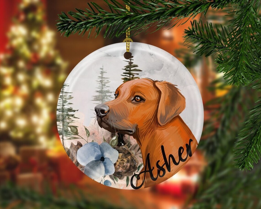 Custom name Rhodesian Ridgeback Christmas  Ornaments, Pet memorial gift or ch...