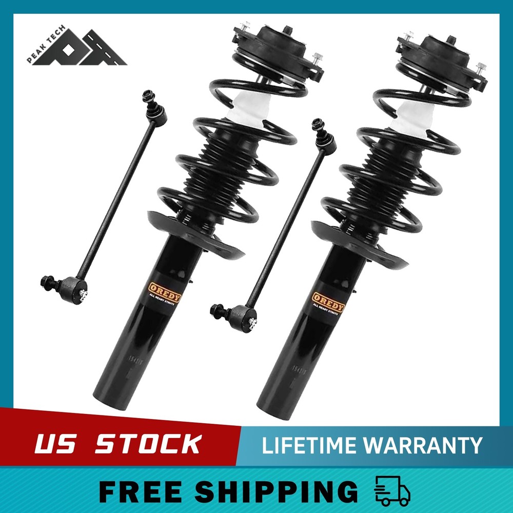 4PC Front Struts & Sway Bar Links for VW Beetle Golf Jetta Passat Eos Rabbit CC