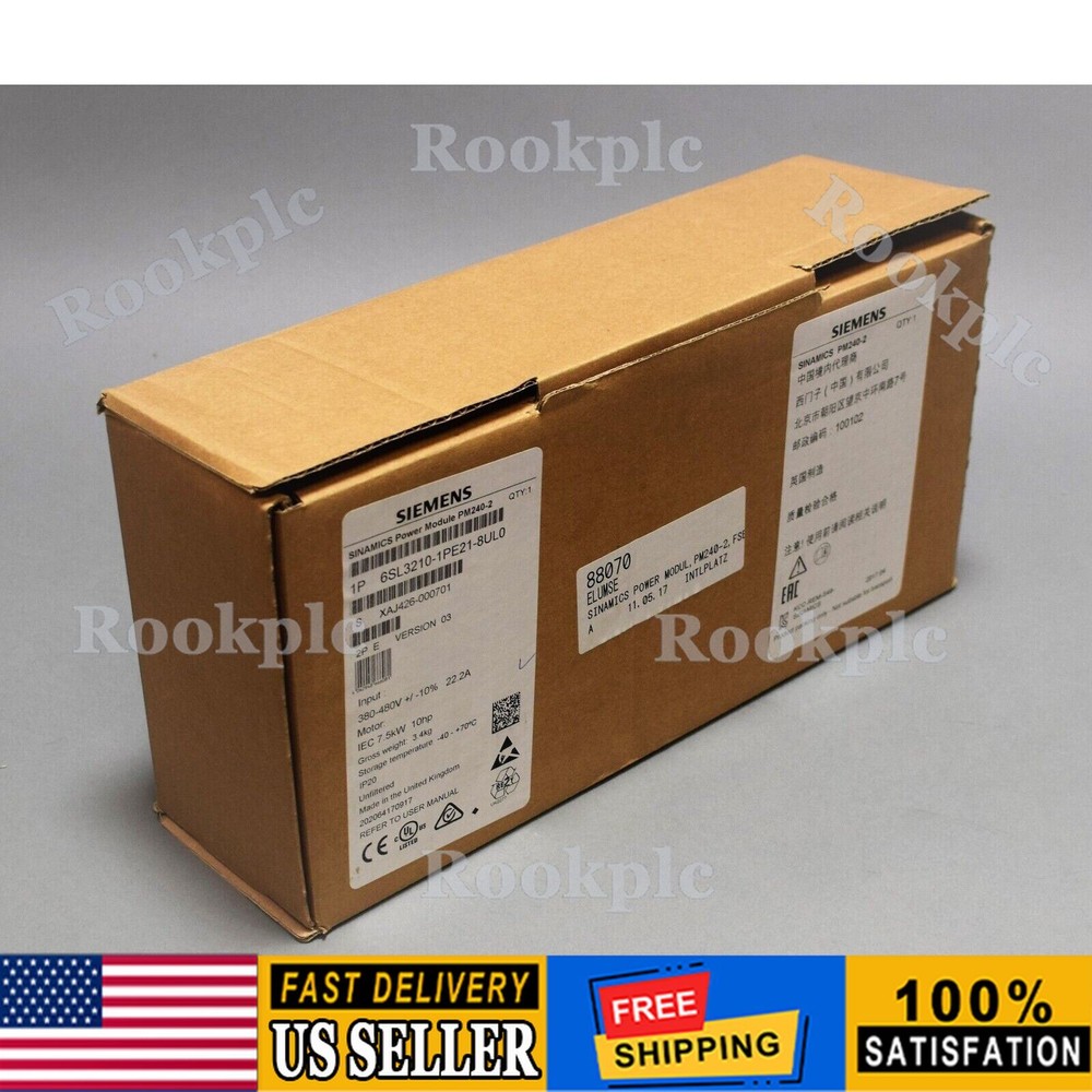 New Siemens 6SL3210-1PE21-8UL0 SINAMICS PM240-2 Unfiltered 6SL3 210-1PE21-8UL0