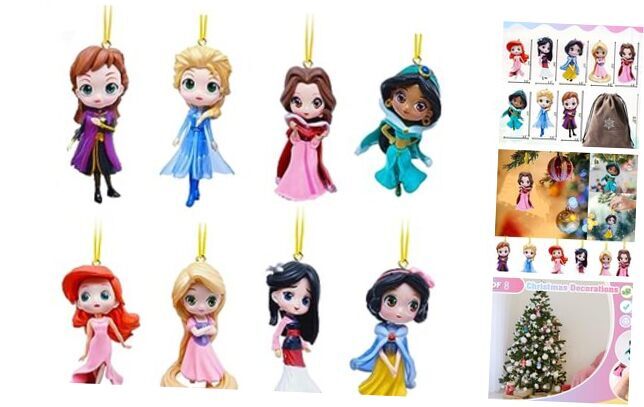 2024 Cute Princess Christmas Tree Decoration Ornament,Pcs Princess 8 Color