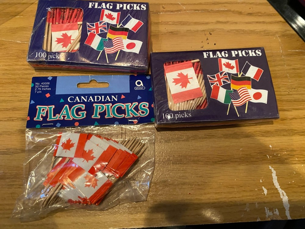 250 Patriotic Canada Flag Toothpicks for Parties & Crafts